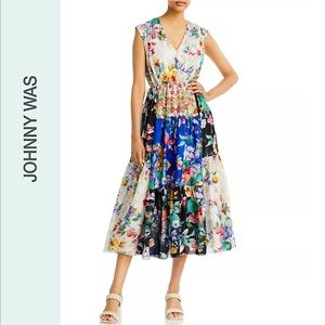 JOHNNY WAS Sky Flower Natania V Neck Dress *NWT*